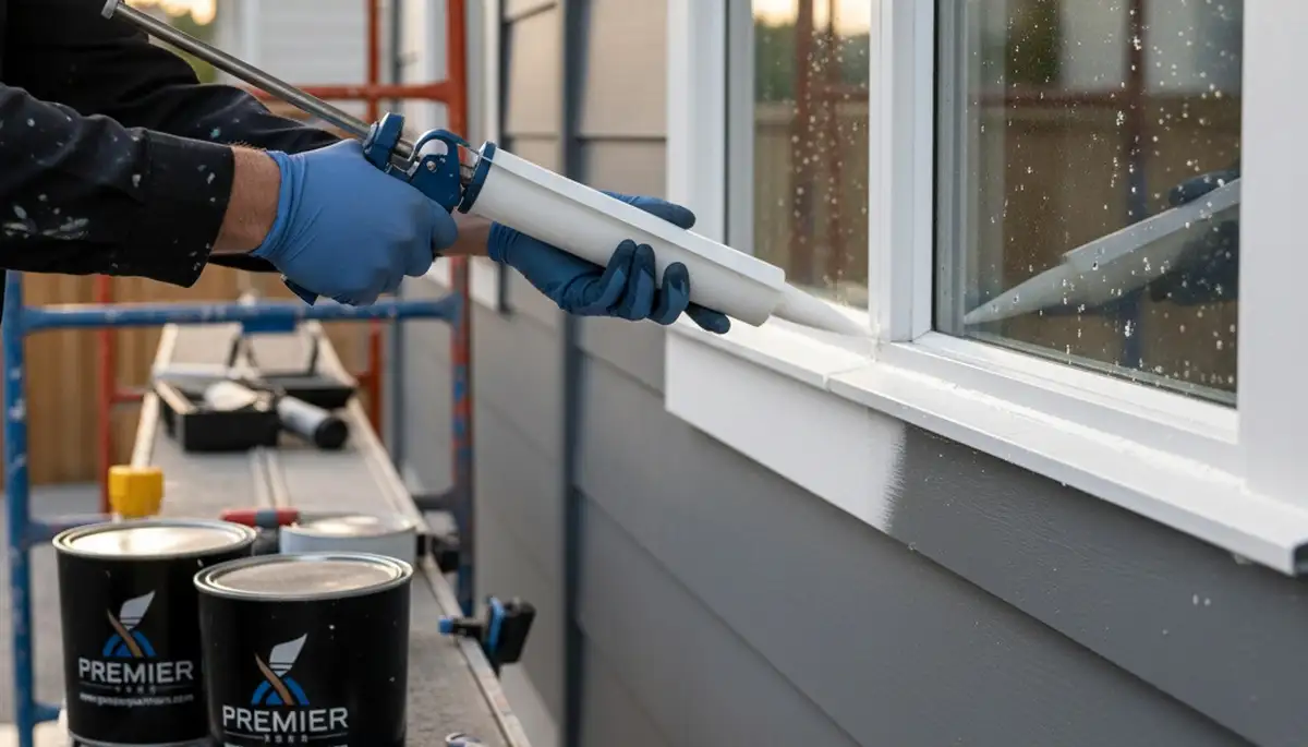 Professional caulking and sealing on Fort Worth, TX home exterior by expert house painters