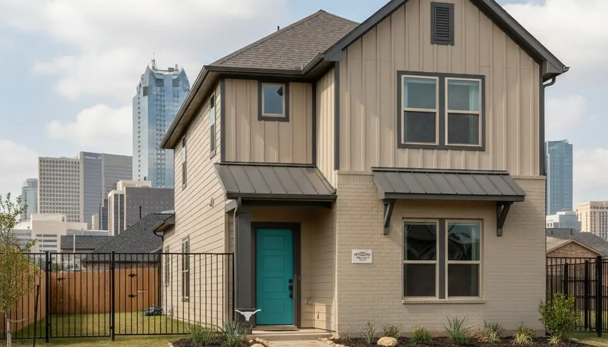 Freshly painted Fort Worth TX home exterior with smooth, durable finish by local house painters