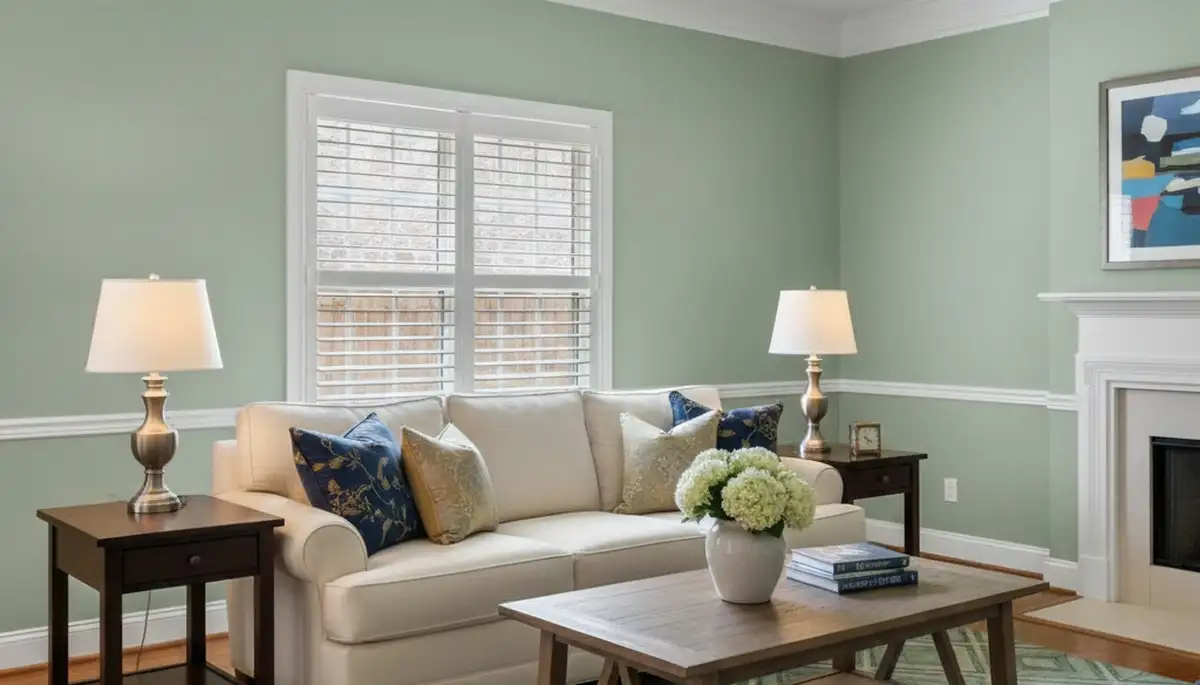 Freshly painted Fort Worth TX living room with smooth professional interior finishes and modern colors