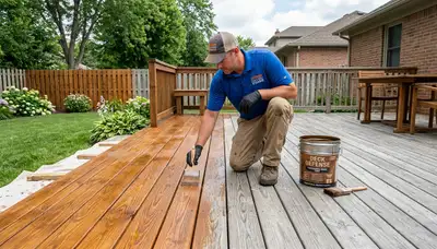 Professional deck and fence staining in Saginaw, TX enhancing wood protection and curb appeal
