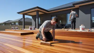 Professional deck staining by house painters in Fort Worth, TX protecting wood from Texas sun