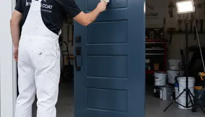 Professional door painting service in Fort Worth TX showing freshly painted front entry door
