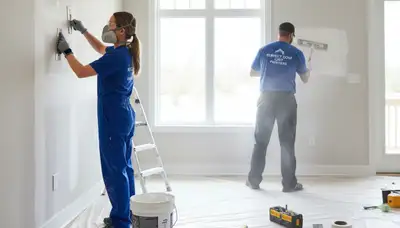 Professional drywall repair and wall painting in Fort Worth, TX home by expert house painters