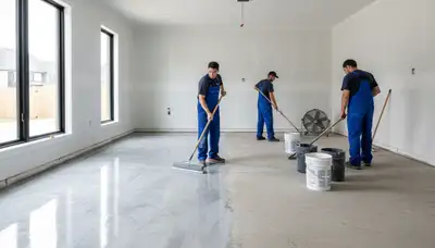 Epoxy floor coating in Fort Worth TX garage by professional house painters for durable surface protection
