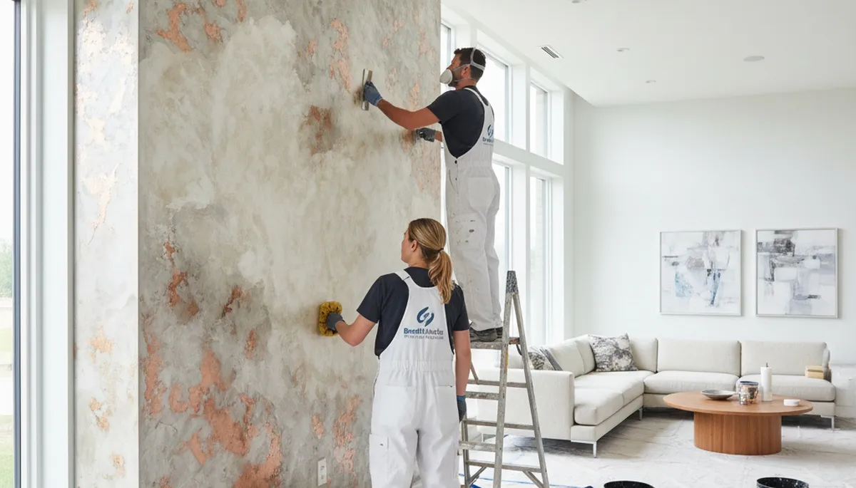 Professional faux painting with custom wall textures in Fort Worth, TX home interior