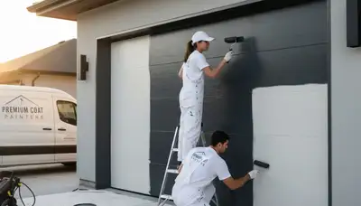 Professional garage door painting by house painters in Fort Worth, TX for lasting curb appeal