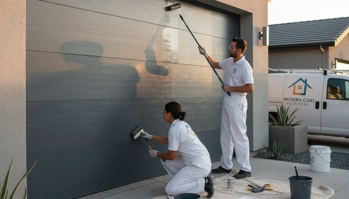 Professional garage door painting in Fort Worth TX by expert house painters for lasting curb appeal