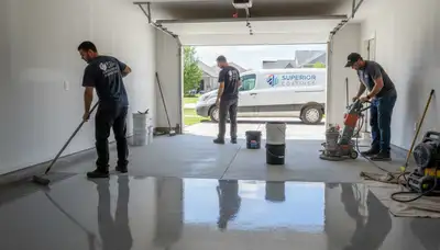 Professional epoxy garage floor coating in Fort Worth TX for durable, glossy, oil‑resistant finish