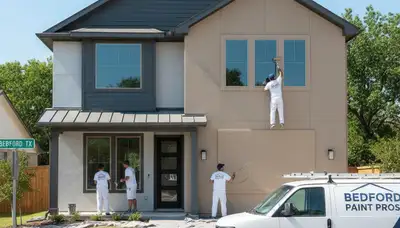 Fort Worth TX house painters painting a home exterior for a professional residential finish
