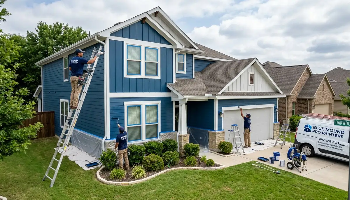 Professional house painters completing exterior home painting in Fort Worth TX