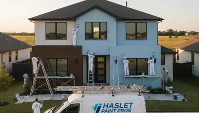 House painters in Fort Worth, TX completing a professional exterior home painting project