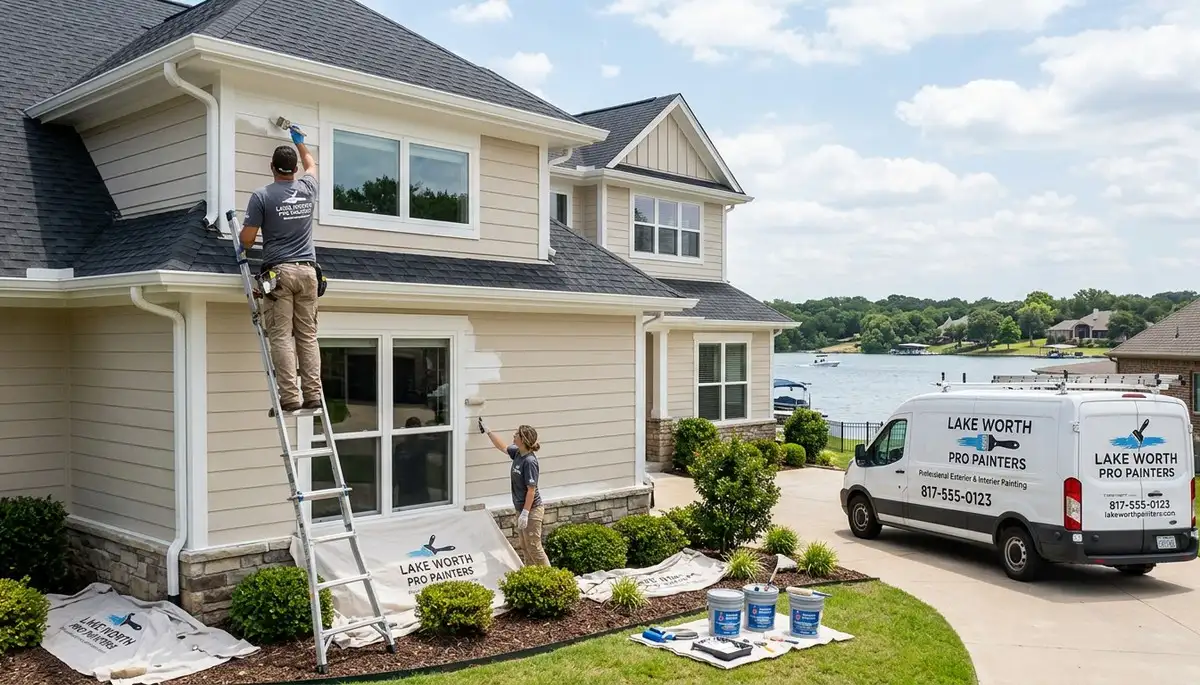 Professional house painters in Fort Worth TX enhancing home exterior with fresh paint finish
