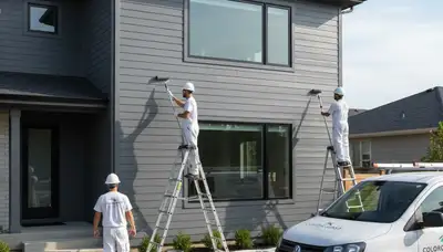Professional siding painting on a Fort Worth TX home exterior by local house painting experts
