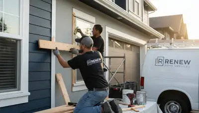 Professional wood rot repair on Fort Worth TX home exterior by expert house painters
