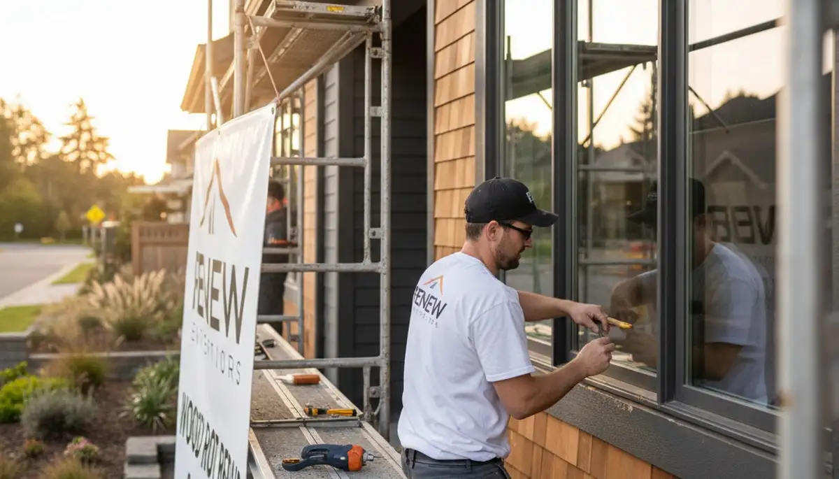 Wood rot repair on Fort Worth TX home exterior by professional house painters ensuring lasting protection